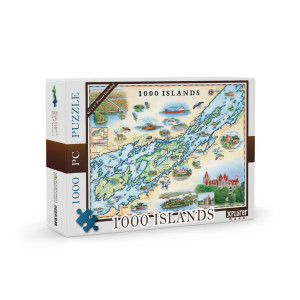 1000 Islands Map Cardboard Jigsaw Puzzle 1000 Pieces Handillustrated Educational Family Activity Ages 8 Includes Poste