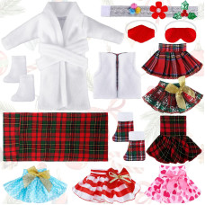 14 Pieces Christmas Elf On Clothes Elf Accessories Christmas Elves Clothes Including Skirts Bathrobe Christmas Sleeping Bag F