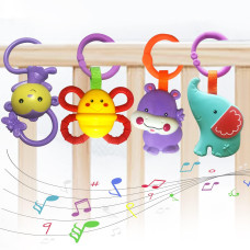 Yunlovxee Baby Toys Cartoon Animal Hanging Rattle Toys Handbells Baby Rattles Baby Bed Crib Car Seat Travel Stroller Toys For