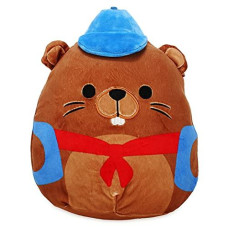 Squishmallows Official Kellytoy Plush 8 Inch Squishy Soft Plush Toy Animals Chip Beaver With Backpack