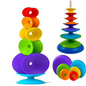 Rainbow Spinning Wheel Toy Kids Stackable Spinning Toy For Kids Spinning Toystacking Toy For Babies And Toddlers Brain Earl