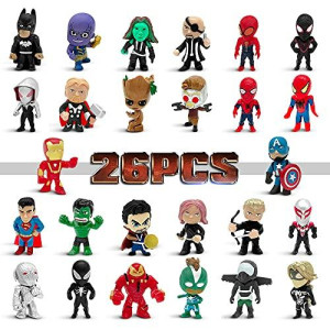 Lasama Action Figures Hero Adventures Ultimate Super Hero Set 26 Mini Figures Toys Set Ideal For Christmas Easter Eggs Hero