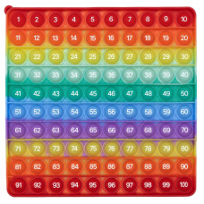 Popnteach 100 Pop It Fidget Toy Rainbow Hundreds Chart For Kids Counting Toys Popits For Kids Count To 100 Numbers 1St