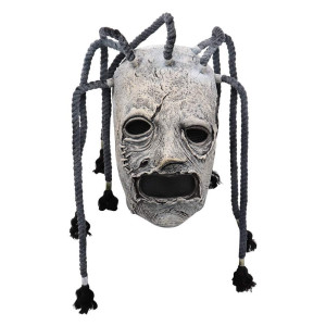 Halloween Mask With Long Hair Braid Scary Knot Rope Mask Full Face Latex Mask Halloween Cosplay Costume Props