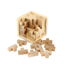 Wooden Brain Teaser Puzzle Cube Wooden Puzzles Tshaped Jigsaw Logic Puzzle Educational Toy For Kids And Adults By Ahyuan Natur