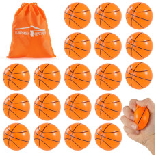 Lovestown 25 Inch Basketball Stress Balls 20Pcs Mini Basketballs Soft Foam Basketball Squishies Small Squeeze Balls Stress Anx