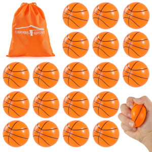 Lovestown 25 Inch Basketball Stress Balls 20Pcs Mini Basketballs Soft Foam Basketball Squishies Small Squeeze Balls Stress Anx