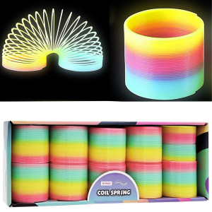 Plastic Coil Spring Glowinthedark Magic Rainbow Slingy Party Favor Birthday Bag Filler Stocking Stuffers 3 80Mm 10P