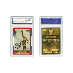 1998 Michael Jordan Fleer 86 Rookie Signature Series 23Kt Gold Card Prism Holo Refractor Graded Gem Mint 10