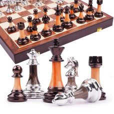 15 Metal Chess Sets For Adults Kids With Zinc Alloy Acrylic Chess Pieces Portable Folding Wooden Chess Board Travel Chess S