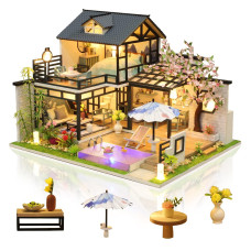 Gudoqi Diy Miniature Dollhouse Kit Tiny House Kit With Music Miniature House Kit 124 Scale Great Handmade Crafts Gift For Bi