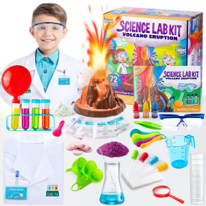 Klever Kits 72 Science Kits For Kids Scientific Experiments Magic Set With Lab Coat Erupting Volcano Chemistry Stem Projects