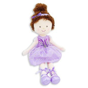 June Garden 16" Lavender Scented Soft Doll Yvette - Stuffed Cuddly Plush Doll Gifts For Girls - Purple Tulle Dress