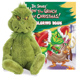 Aurora World Dr Seuss 16Inch Grinch Collection Green Coloring Book Set A234