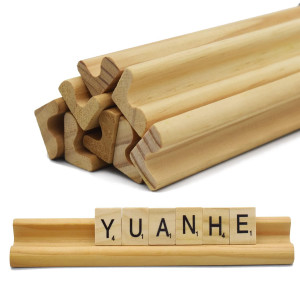 Yuanhe Set Of 8 Wooden Scrabble Tile Holders Letter Replacement Racks Word Tray For Crafts And Game Stands