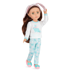 Glitter Girls 14Inch Slumber Party Doll Brown Hair Hazel Eyes Slippers Bunny Loungewear Outfit Poseable Fashion Dol