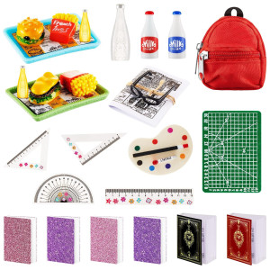 17 Pcs Mini Stuff Mini School Supplies Doll School Supplies Miniature Doll House Accessories Mini School Supplies For Dolls Mini