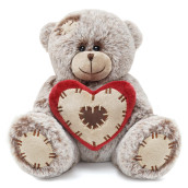 Nleio Teddy Bear Stuffed Animals, 10" Plush Stuffed Bear With Red Heart Pillow For Her/Him/Girlfriend/Boyfriend/Babies/Kids/Mom, Unique Gifts For Valentine'S Day/Anniversary/Birthday (Tan)