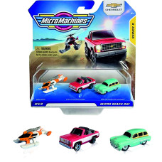 Micro Machines 2021 Series 5 Starter Pack 19 Micro Beach Day Chopper 1975 Blazer 1950 Bel Air Wagon Mmw0094