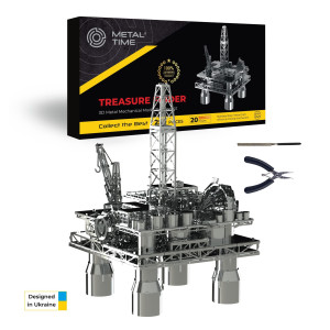 Metal-Time Offshore Drilling Rig Model Metal Model Kits Offshore Platform 3D Metal Puzzle Treasure Finder 3D Model Kits To Build For Adults By Metal Time 8 Difficulty Level 250 Pieces.