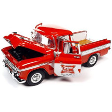 Auto World 1957 Chevy Cameo Pickup Truck Red And White 1/18 Diecast Model Car By Autoworld Aw287