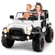 2 Seater Ride On Truck And Car Cover 12V Childrens Electric Car With Parental Remote Control Music Mp3 Player Led Lights S