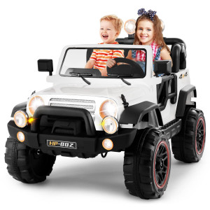 2 Seater Ride On Truck And Car Cover 12V Childrens Electric Car With Parental Remote Control Music Mp3 Player Led Lights S