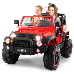 2 Seater Ride On Truck And Car Cover 12V Childrens Electric Car With Parental Remote Control Music Mp3 Player Led Lights S