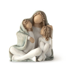 Willow Tree Cozy Close Together We Three Loving Embrace From Mother Grandmother Caregiver Nanny Depicts Playful Relations