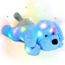 Hopearl Light Up Plush Puppy Adorable Led Stuffed Animal Dog Floppy Pup Night Lights Glow In The Dark Birthday Festival For Kids