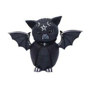 Nemesis Now Cult Cuties Beelzebat Figurine 135Cm Resin Black Beelzebat Occult Bat Figurine Scarily Adorable Bat Silver Det