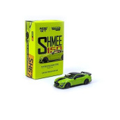 Ford Mustang Shelby gT500 grabber Lime green with Black Top and Stripes Shmee150 collection collaboration Model 164 Diecast Model car by True Scale Miniatures & Tarmac Works