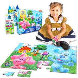 Blues Clues Floor Puzzle For Kids Toddlers Bundle With 36 Pc Blues Clues Floor Puzzle Plus Stickers Kids Toys And Games