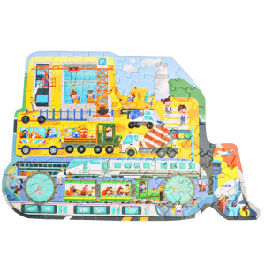 Puzzles For Kids Ages 48 100 Piece Puzzles For Kids Bulldozer Construction Vehicles Jigsaw Puzzle Birthday Gift For Boy Girl P