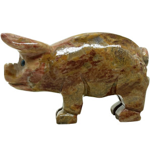 Nelson Creations Llc Pig Natural Soapstone Handcarved Animal Charm Totem Stone Carving Figurine 25 Inch