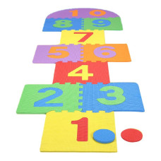 Moanyt Children Giant Hopscotch Puzzle Mat Soft Eva Foam Interlocking Tiles Indoor Outdoor Garden Family Game Toys