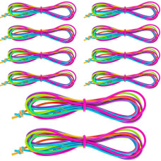 10 Pieces Chinese Jump Ropes Colorful Stretch Rope Elastic Jump Rope Adjustable Party Favors Skipping Rope Indoor Outdoor Elasti