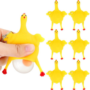 Civaner 6 Pieces Funny Rubber Chicken Keychain Novelty Laying Egg Chicken Toys 393 X 260 Stress Relieve Toys Venting Anger R