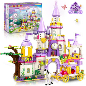 Hogokids Girls Princess Castle Building Toys 998 Pcs Building Blocks Sets For Girls Age 6 7 8 9 10 11 12 Years Old 5In1 Pu