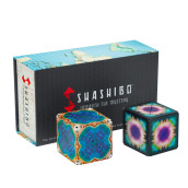 SHASHIBO Shape Shifting Box Bundle- Award-Winning, Patented Fidget Cube w/ 36 Rare Earth Magnets - Transforms Into Over 70 Shapes - Explore The Earth Moon Connection (Earth - Moon 2 Pack)