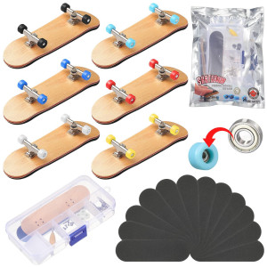 Civaner 18 Pcs Professional Mini Maple Finger Skateboard Wooden Finger Board Diy Fingerboard Toy Fingerboards Wheels With Bearin