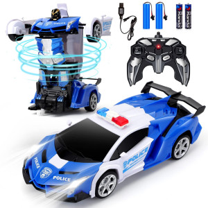 Dolanus Remote Control Car Transform Robot Rc Cars Contains All Batteries Onebutton Deformation And 360 Degree Rotating Drif