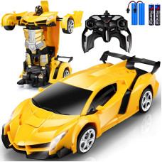 Remote Control Car Toys Transforming Rc Cars For Kids Boys Toys One Button Transformation And 360 Degree Rotating Drifting