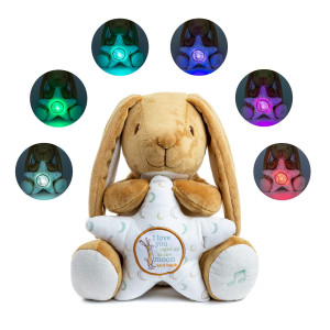 Kids Preferred Guess How Much I Love You Nutbrown Hare Rabbit Stuffed Animal With Multicolor Soothing Lights And Musical Star