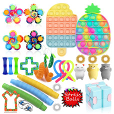 70 Pcs Fidget Toy Pack Fidget Pack With Stress Balls Fidget Spinners Fidgets Sensory Toys Fidget Packs Party Favors For Kids A