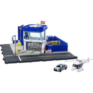 Matchbox Cars Playset Action Drivers Police Station Dispatch 1 Toy Helicopter 1 Ford Police Car With Lights Sounds