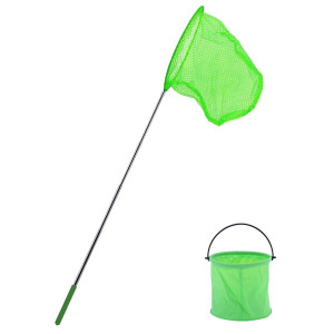 Worown Telescopic Butterfly Nets 37 To 86 Cm Extendable Fishing Nets With 1 Folding Water Buckets For Catching Insects Bugs P