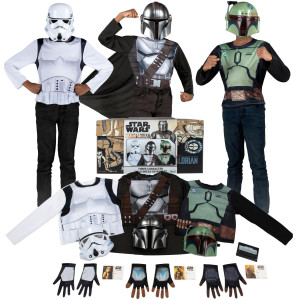 Star Wars The Mandalorian Official Child Halloween Costume Dressup Box Tops Gloves Masks And Id Cards Of The Mandalorian