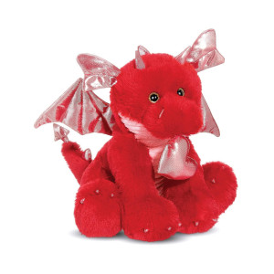 Bearington Lazarus Plush Dragon Stuffed Animal Holding Heart, 11 Inch