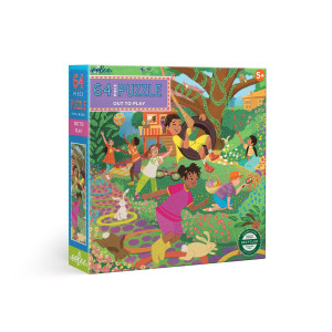 Eeboo Out To Play 64 Piece Jigsaw Puzzle Perfect Project For Little Hands Aids In Development Of Pattern Shape And Color Re